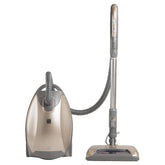 Kenmore Elite Pet PowerMate attachment lifting pet hair from upholstery.