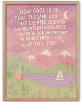 KensTro natural oak frame with Same God Creation art enhances bedroom decor