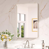 Keonjinn rounded metal frame mirror for modern bathroom decor