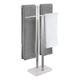 KES standing towel rack with marble base for stable placement in humid bathrooms.