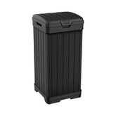 Keter Baltimore double lid keeps trash out of sight and pets at bay.