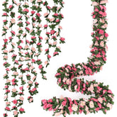 KHOYIME pink rose vine 8ft for wedding arches and romantic backdrops.