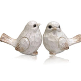 KiaoTime farmhouse bird figurines set 2 for elegant shelf display