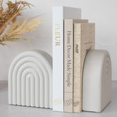 KIBAGA concrete bookend with heavy-duty design keeps large volumes upright and secure.