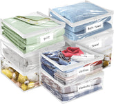 Kikerike plastic storage bags with an easy-glide zipper in close-up view.