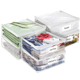Kikerike plastic storage bags with easy-glide zipper, clear view for fast closet organization.