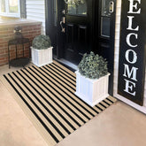 KILOCOCO striped rug 3x5 front-door mat with durable woven cotton blend for busy entryways.