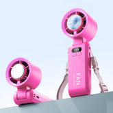 Kimguard handheld turbo fan with ice cooler front view shows portable cooling on the go