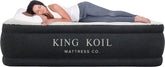 King Koil luxury pillow top plush queen airbed offers premium guest comfort.