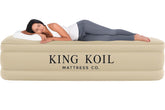 King Koil luxury twin airbed with built-in pump for quick inflation and firm support.