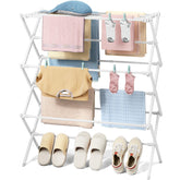 KINGBOARD drying rack extended with 11 poles for extra drying space.