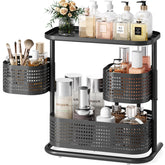 KINGRACK 3-Tier rotating organizer for bathroom counter offering easy access to essentials.
