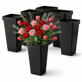 Kingrol tall square black flower bucket for long-stem arrangements.