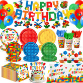 Kinovo 197 Pcs Building Blocks plates for colorful kids party use
