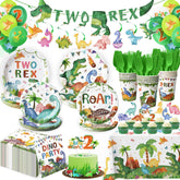 Kinovo 2nd Birthday Dinosaur banner featuring the exclusive 2-Rex design for festive photos