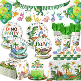 Kinovo dinosaur banner enhances the party backdrop and photo moments
