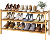 Kiplant Long Shoe Rack side view; sturdy bamboo frame with a clean, modern look.