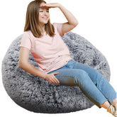Kisoy fluffy bean bag chair 3ft gray offers cozy family seating