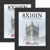 KissNow 8x10 frame in black textured wood, ideal for wall display and timeless memories.