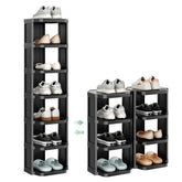 Kitstorack 8-tier vertical shoe rack displaying organized sneakers in a compact entryway.