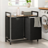 Kitstorack laundry basket organizer front view with divided compartments for sorting.