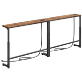 Kitstorack narrow console behind the sofa with adjustable height for flawless alignment and charging access.