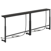 Kitstorack narrow console table behind couch adds subtle storage and modern style.