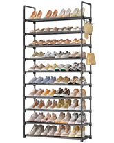 Kitsure 10-tier shoe rack assembly showing spacious storage for footwear
