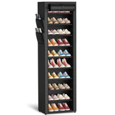 Kitsure 10-tier shoe rack with dust cover showing organized storage for 20 pairs