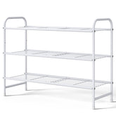 Kitsure 3-tier shoe rack front view with spacious shelves for sneakers and heels