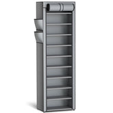 Kitsure 10-tier shoe rack assembly view showing organized closet space.