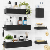 Kitsure shower caddy adhesive 6-piece set wall-mounted for organized bathroom storage.