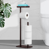 Kitsure free-standing toilet paper holder with anti-slip base for stability in the bathroom