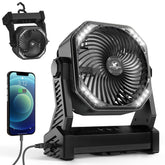 KITWLEMEN camping fan battery compartment for longer trips.