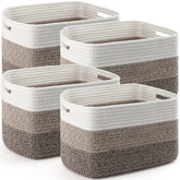 KIUGCO 4-pack storage basket on a shelf for tidy, accessible storage.