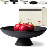 KIVY concrete fruit bowl top view, sleek black finish for organized counter fruit.