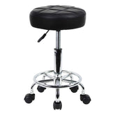 KKTONER round rolling stool chair with PU leather offers durable comfort for daily work.
