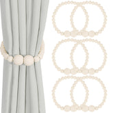 KLOGTSIND magnetic wood bead tiebacks securely hold curtains without drilling.