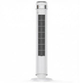 KMFurnila Tower Fan with remote control for convenient bedroom cooling.