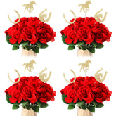 Knitgrip Ky Derby roses centerpiece closeup highlights lifelike blooms for elegant Derby table decor