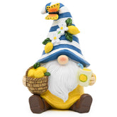 KnomeKo Lemon Decor Gnome with lemon hat for bright spring ambience.
