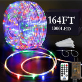 KNONEW 164ft outdoor rope light with clear tube for vivid exterior ambiance.