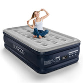 KNZZO twin air mattress built-in pump inflates quickly for guests