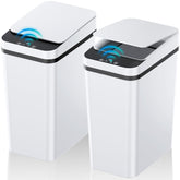 KOEYLE 2Pack slim touchless trash bin front view demonstrating space-saving design for tight spaces.