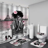 KOKGYM Eiffel Tower pink curtain enhances chic bathroom style