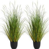 KOL 3ft 2-pack artificial cattail reed grass close-up of cattail heads for realistic decor.