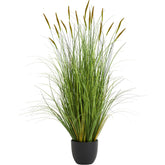 KOL 4ft artificial cattail grass in a pot for versatile home or office décor.