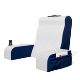 Kölbs bed wedge pillow 19-inch blue cover enhances reading comfort in bed.