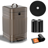 Kopuncare dog poop trash can with lid closed for odor control.