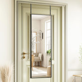 Kosmonia over-door mirror 48x14 offers easy, drill-free installation for bedroom and closet spaces.